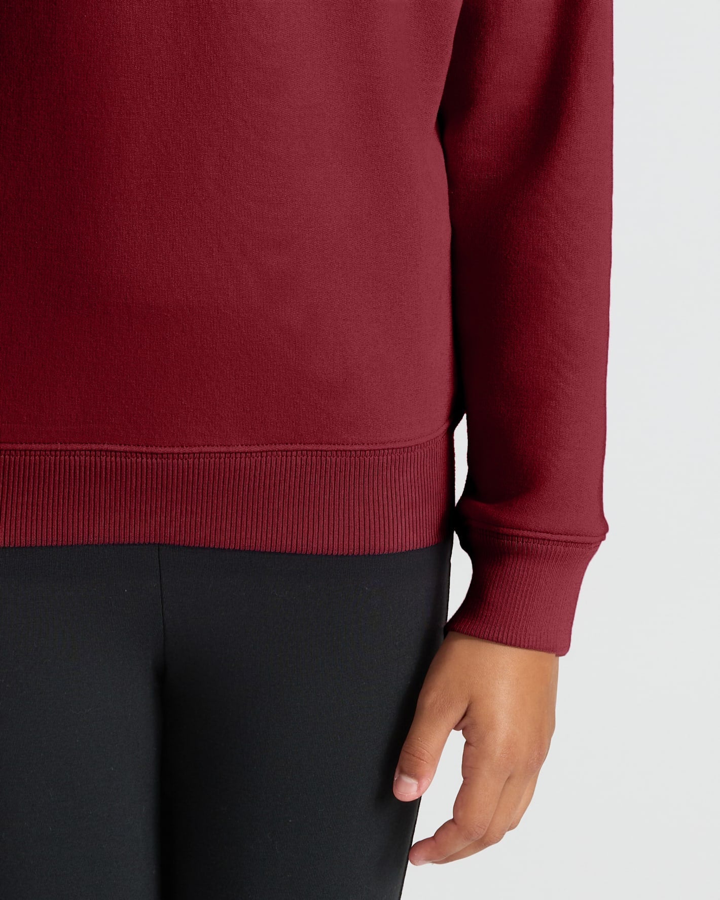 Girls Dark Maroon Slouch Pullover Crew