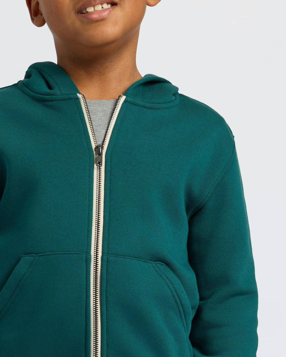 Boys' Deep Emerald Fleece Full Zip Hoodie
