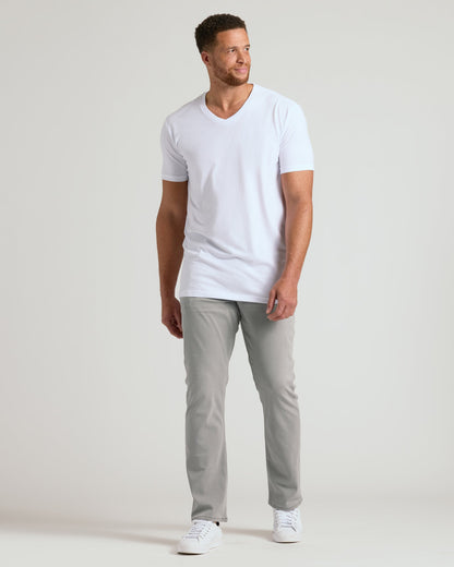 White Tall Short Sleeve Classic V-Neck