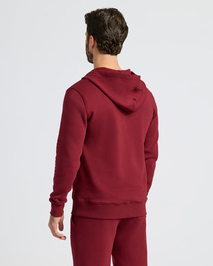 Dark Maroon Fleece French Terry Zip Hoodie