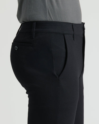 Black Slim Comfort Knit Chino Pant