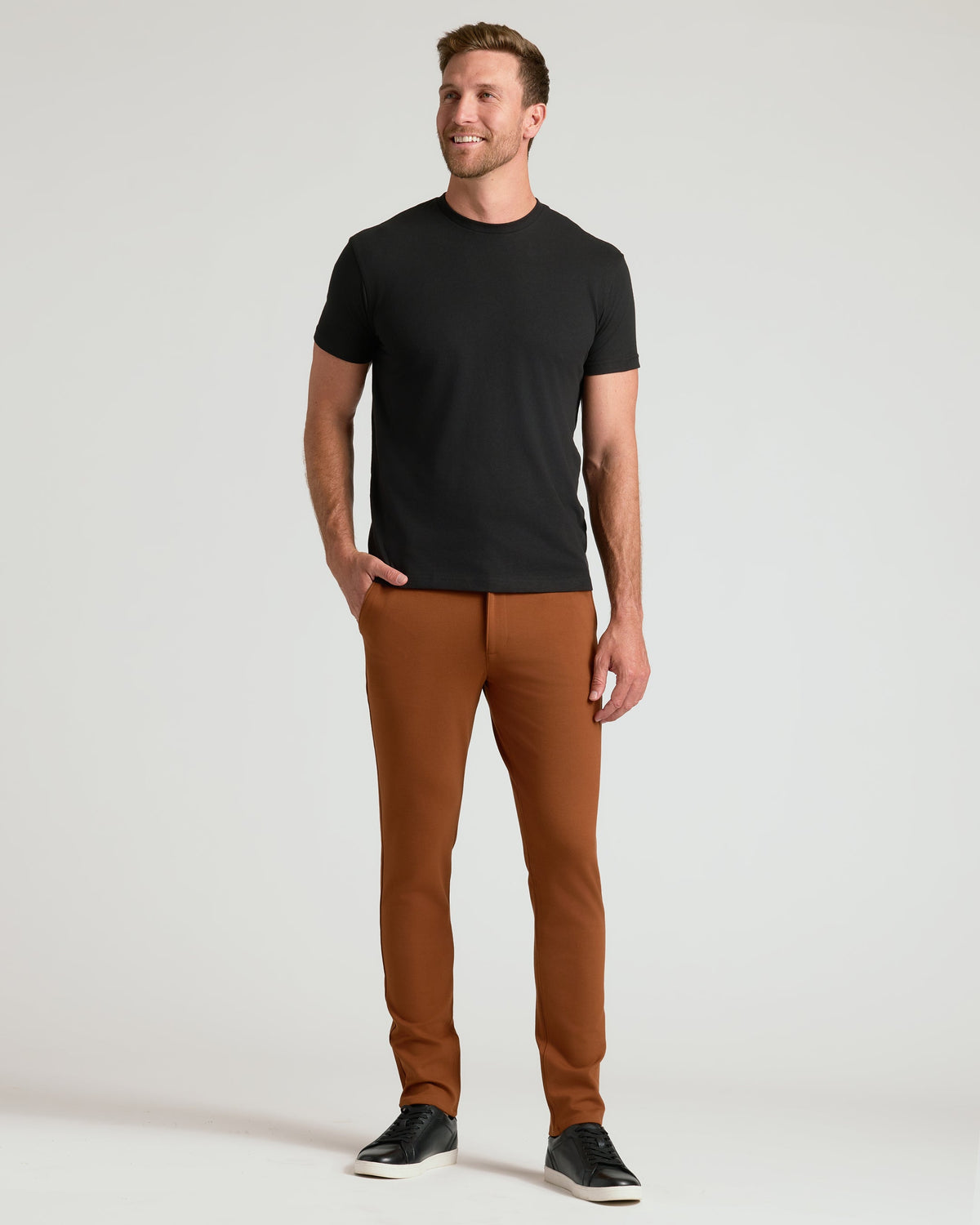 Suede Brown Slim Comfort Knit Chino Pant