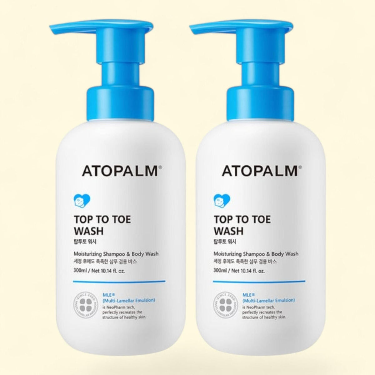 ATOPALM Top to Toe Wash, 10.14 fl oz, 2-pack