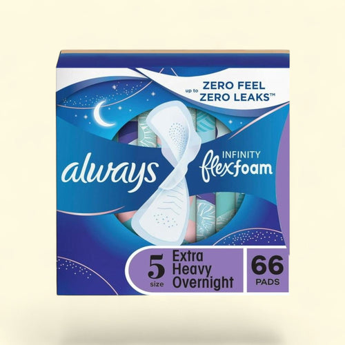 Always Infinity Extra Heavy Overnight Pads, Size 5, 66 ct
