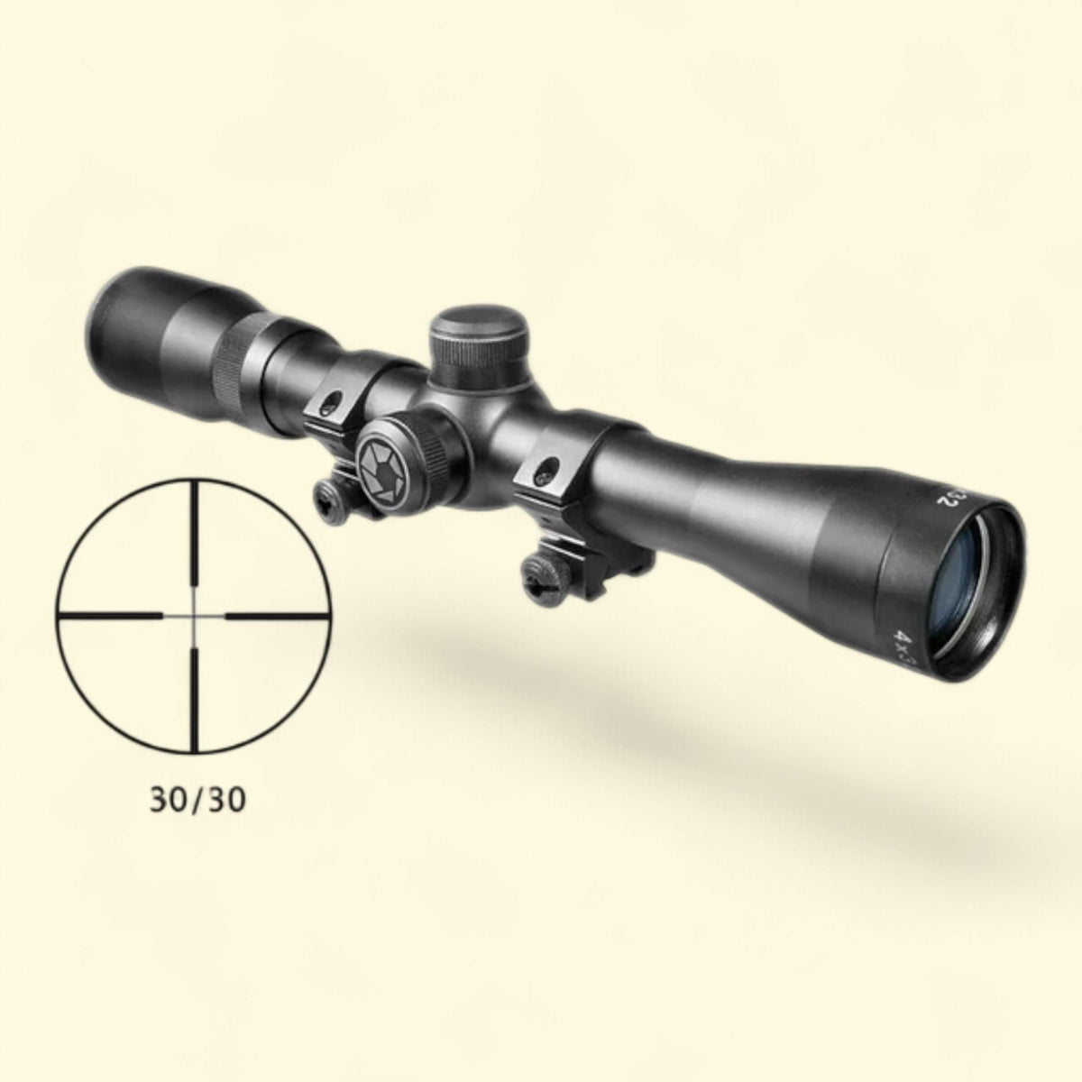 Barska Plinker-22 Scope, 4X Zoom, Matte Black, 1/4 MOA, 1"
