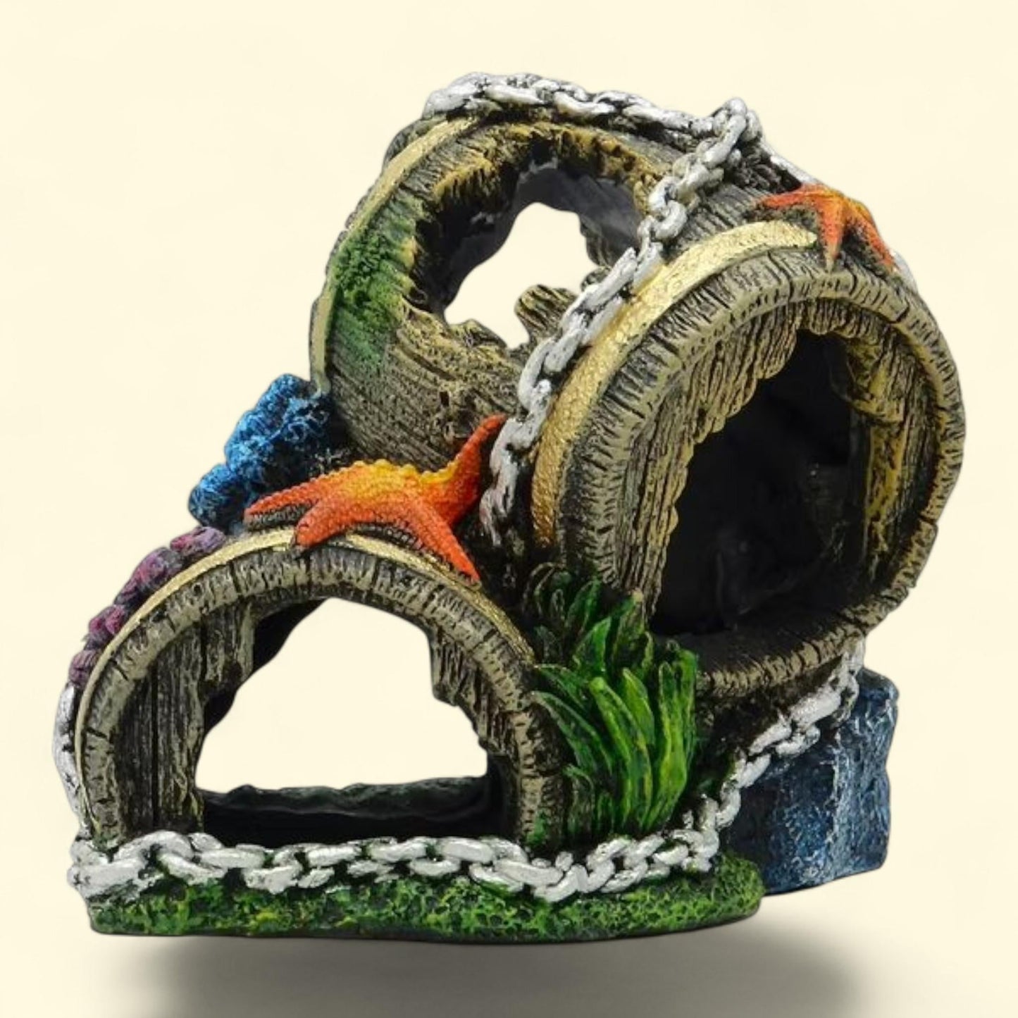 Aqua Culture Barrel Aquarium Ornament, 3.3 in