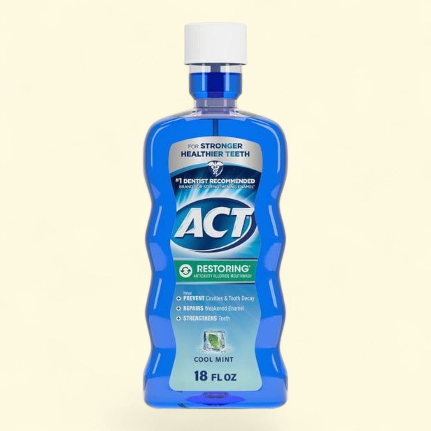 ACT Restoring Anticavity Fluoride Mouthwash, Cool Mint, 18 fl. oz.