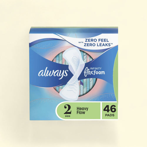 Always Infinity Feminine Pads, Size 2 Heavy, 46 Count