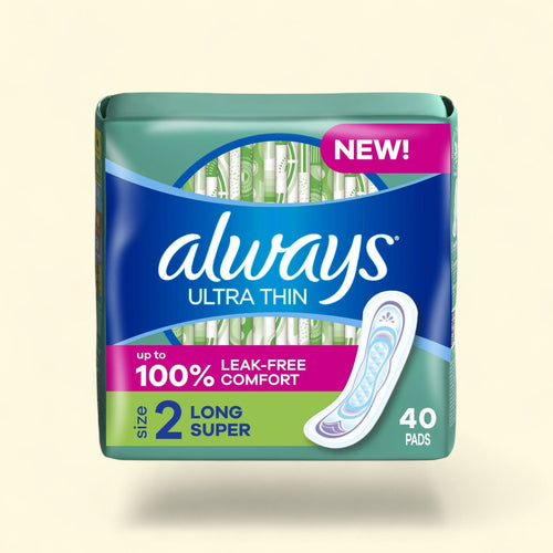 Always Ultra Thin Pads, Size 2, Long Super Absorbency, 40 CT