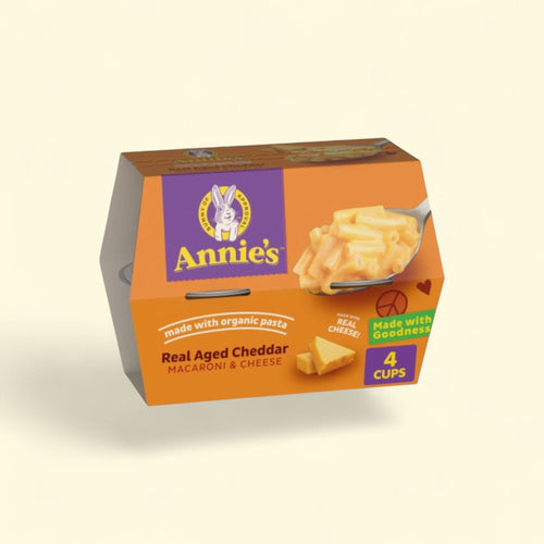 Annie's Mac and Cheese Cups, Real Aged Cheddar, Organic, 4 ct