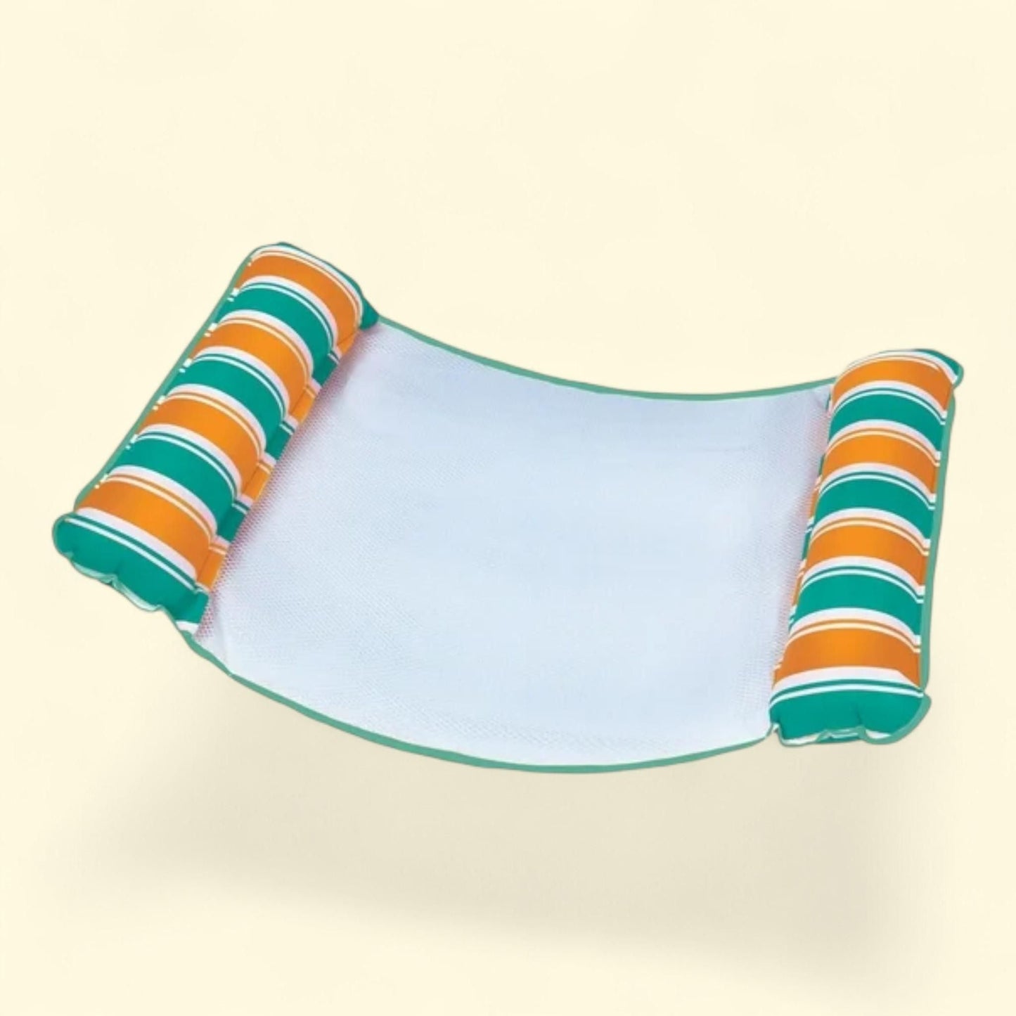 Aqua-Leisure Monterey Hammock Pool Float, Teal/Orange Stripe, 250 lb Capacity