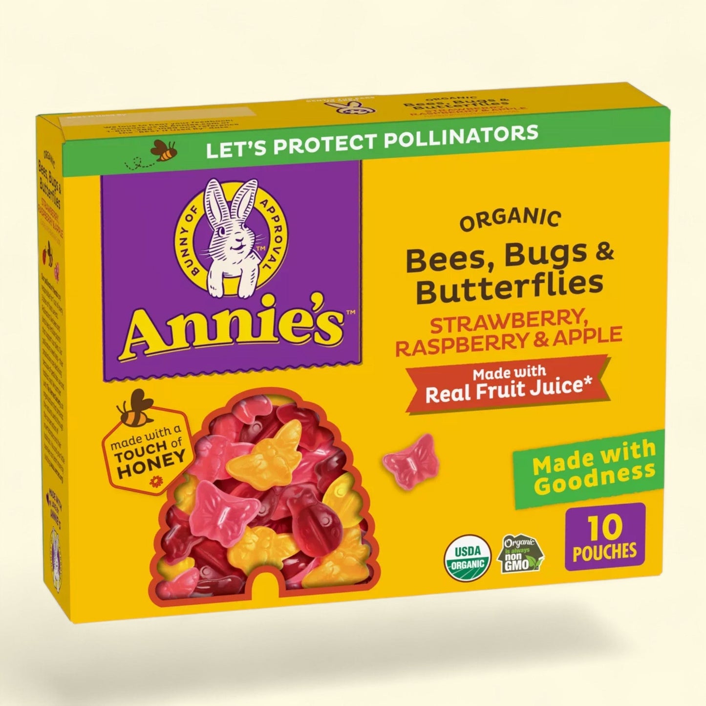Annie's Organic Bees, Bugs & Butterflies Fruit Snacks, 7oz/10ct