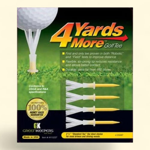 4 Yards More Plastic Golf Tees, 2 3/4 inch, Pack of 4 Yellow