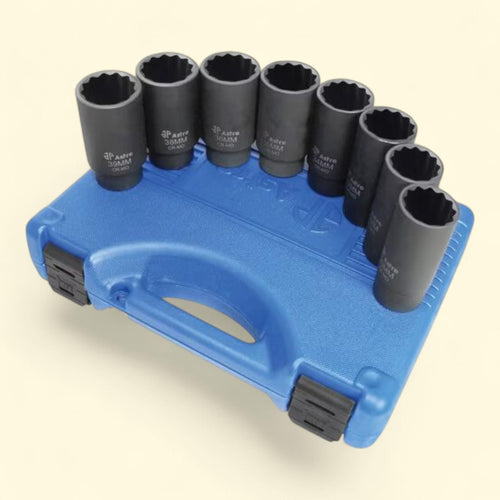 Astro Pneumatic 8pc Axle Nut Socket Set, 12-Point, 1 count