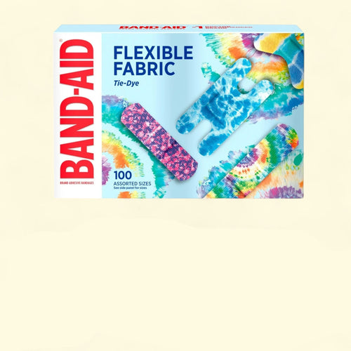 BAND-AID Bandages, Flexible Fabric Fun Tie-Dye, 100 Count