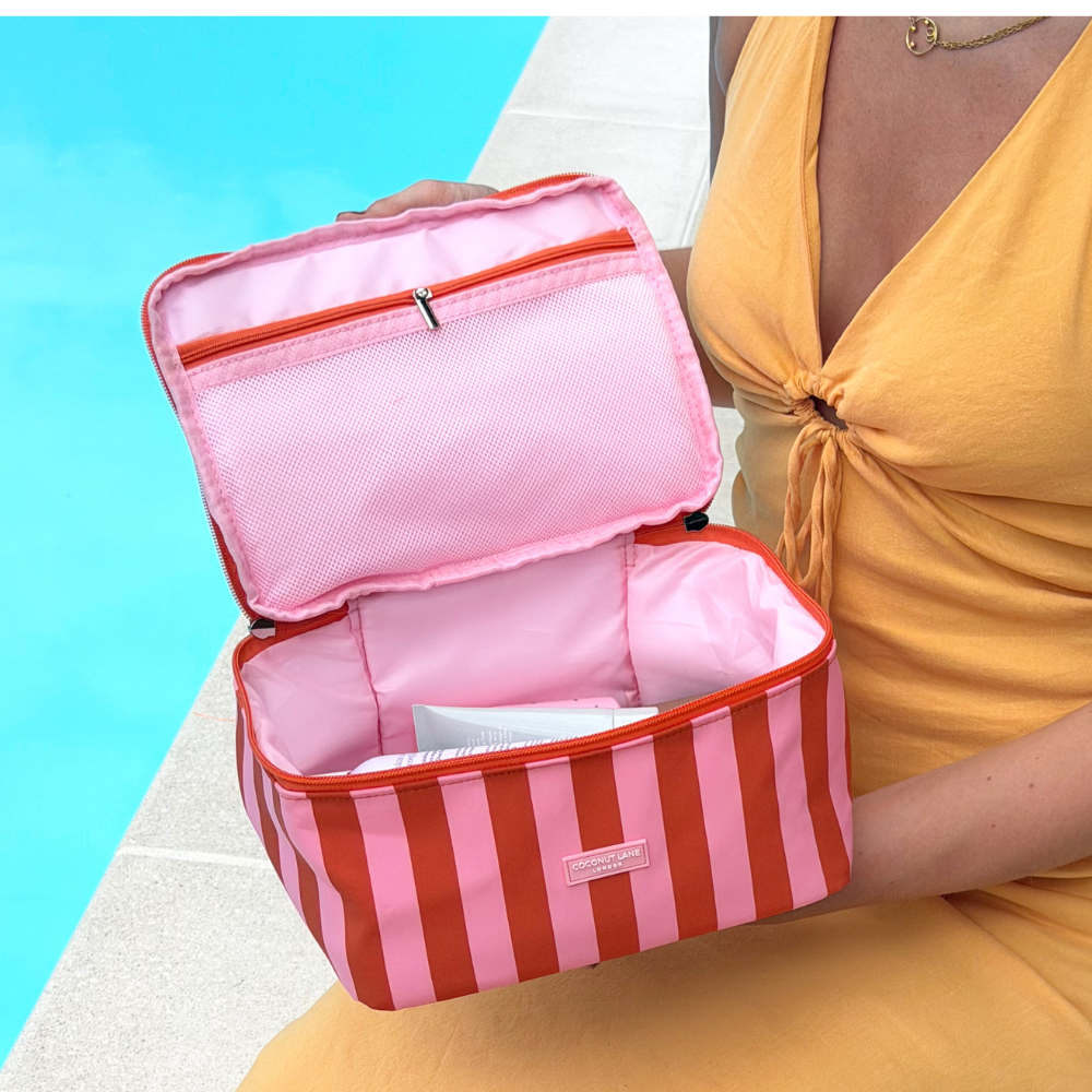 Travel Vanity Case - Soleil Stripes