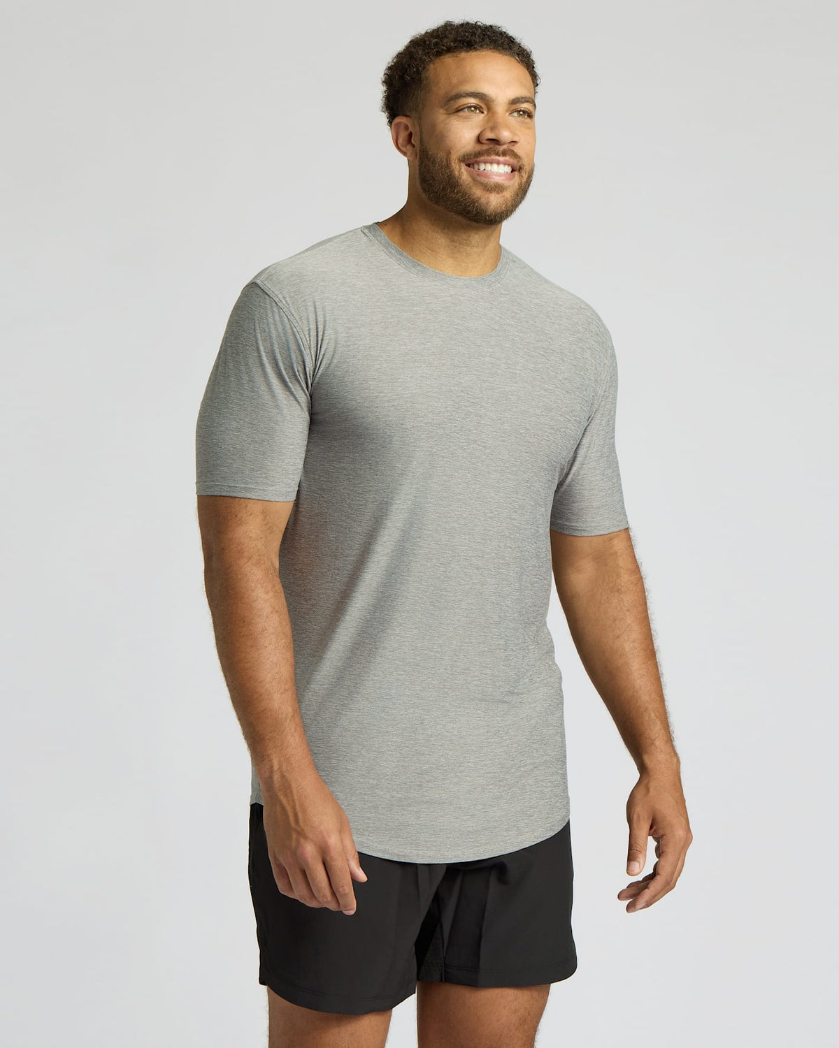 Heather Gray Tall Active Curved Hem Crew
