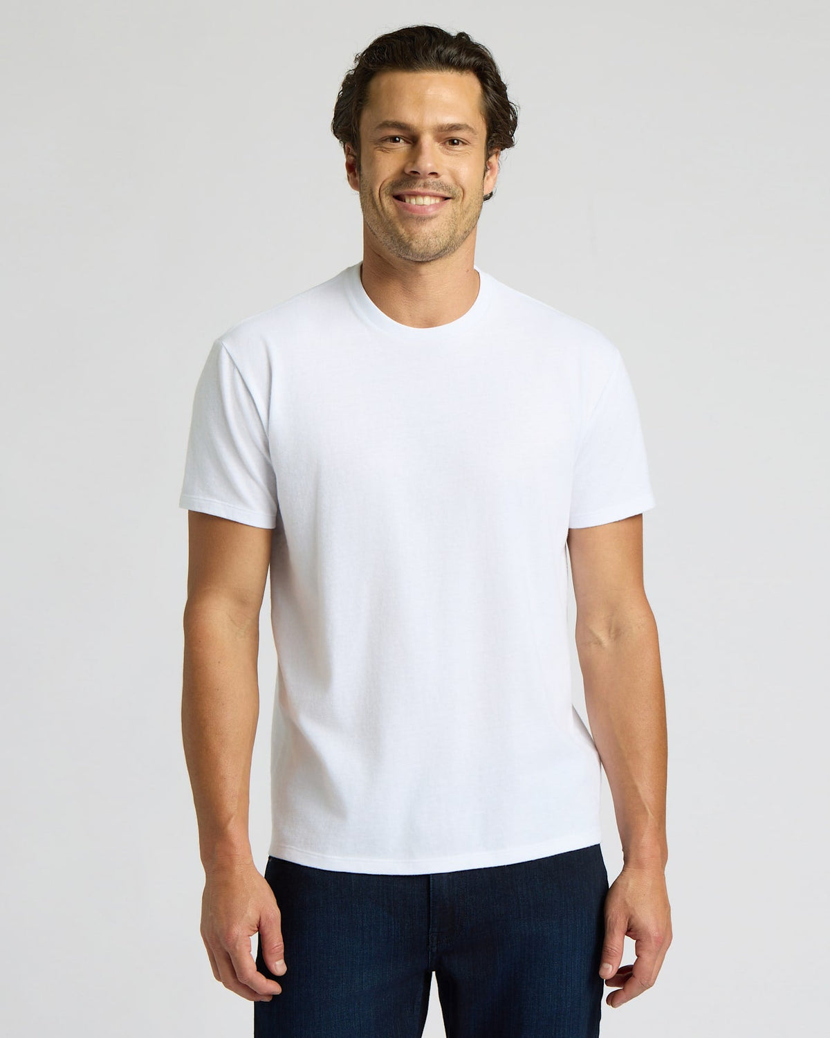 White Short Classic Crew Neck
