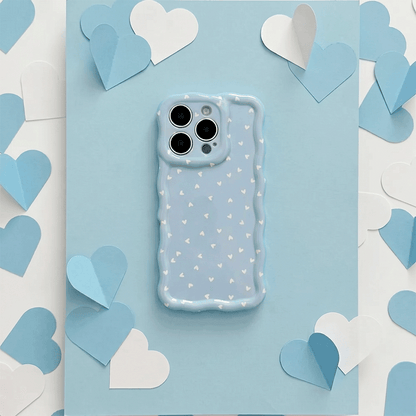 Wavy Phone Case - Powder Blue Hearts