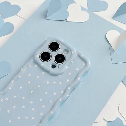 Wavy Phone Case - Powder Blue Hearts