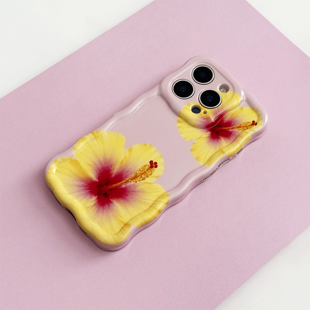 Wavy Phone Case - Hibiscus Crush