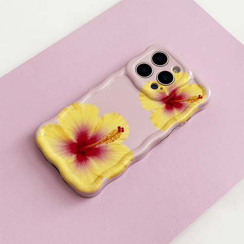 Wavy Phone Case - Hibiscus Crush