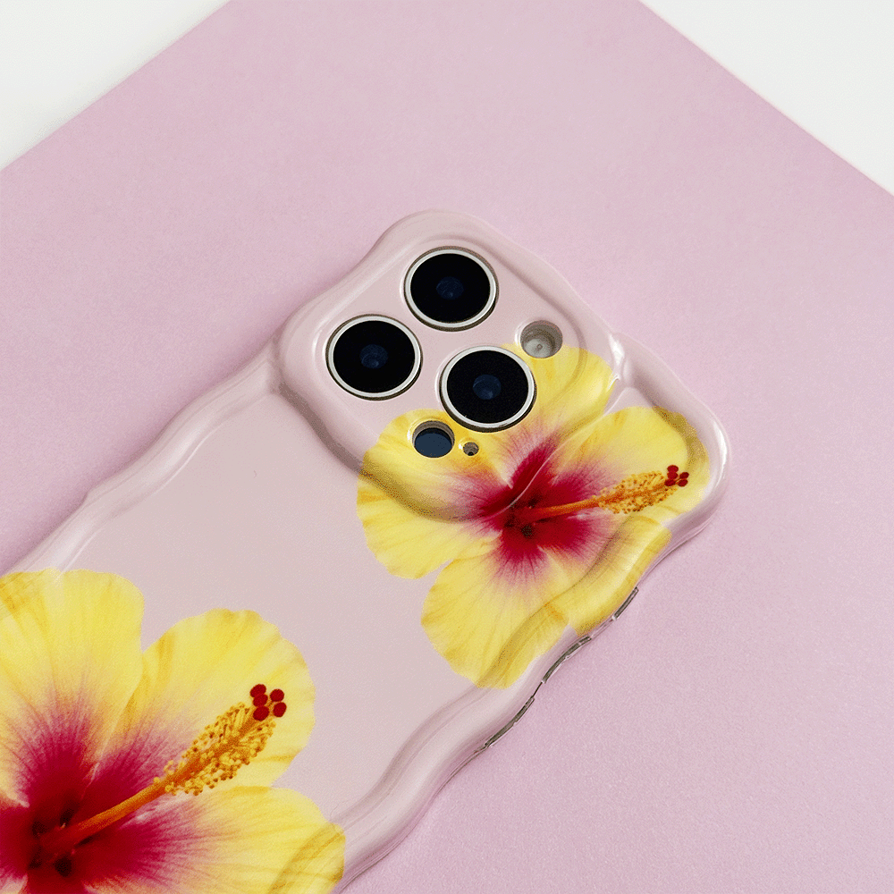Wavy Phone Case - Hibiscus Crush