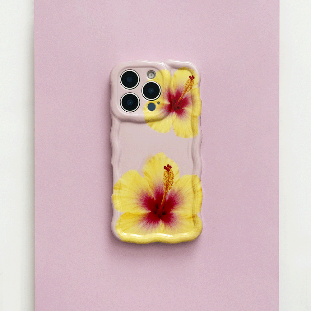 Wavy Phone Case - Hibiscus Crush