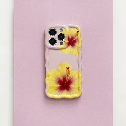 Wavy Phone Case - Hibiscus Crush