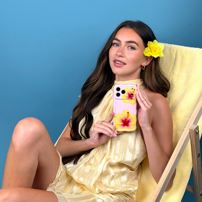 Wavy Phone Case - Hibiscus Crush