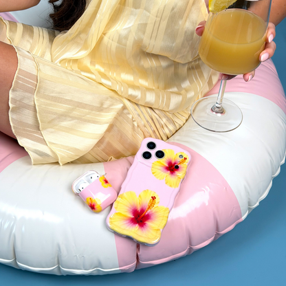 Wavy Phone Case - Hibiscus Crush