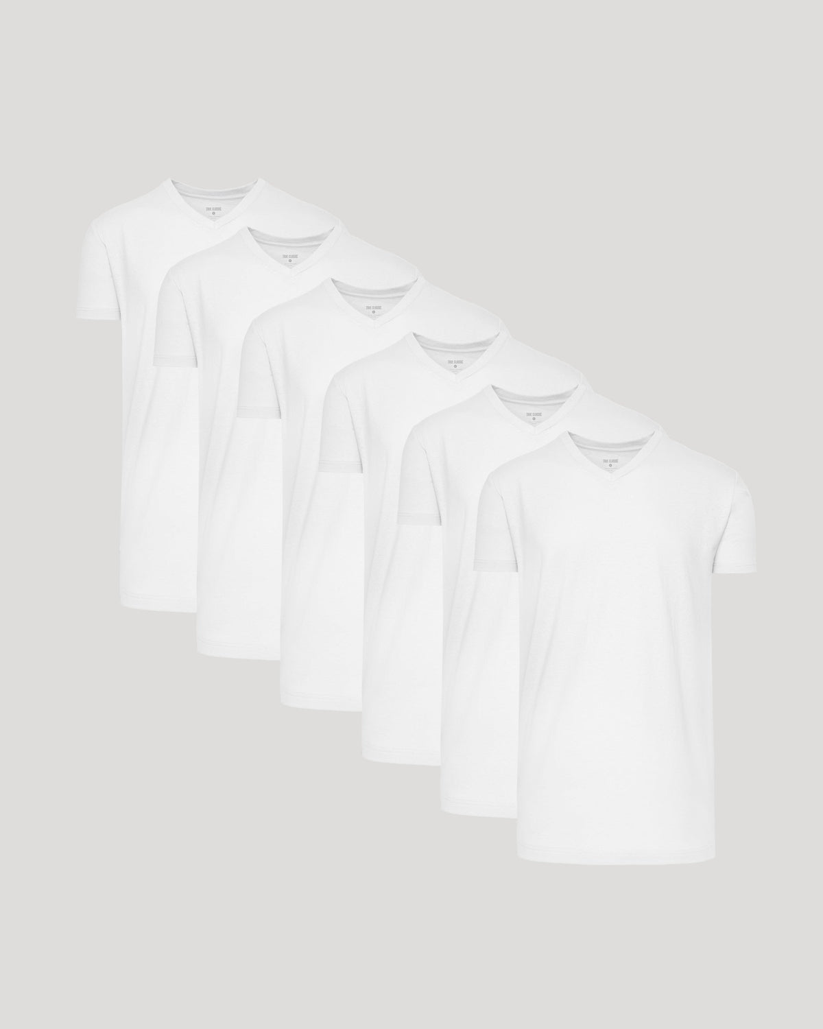 White Short Sleeve Tall Classic V-Neck 6-Pack