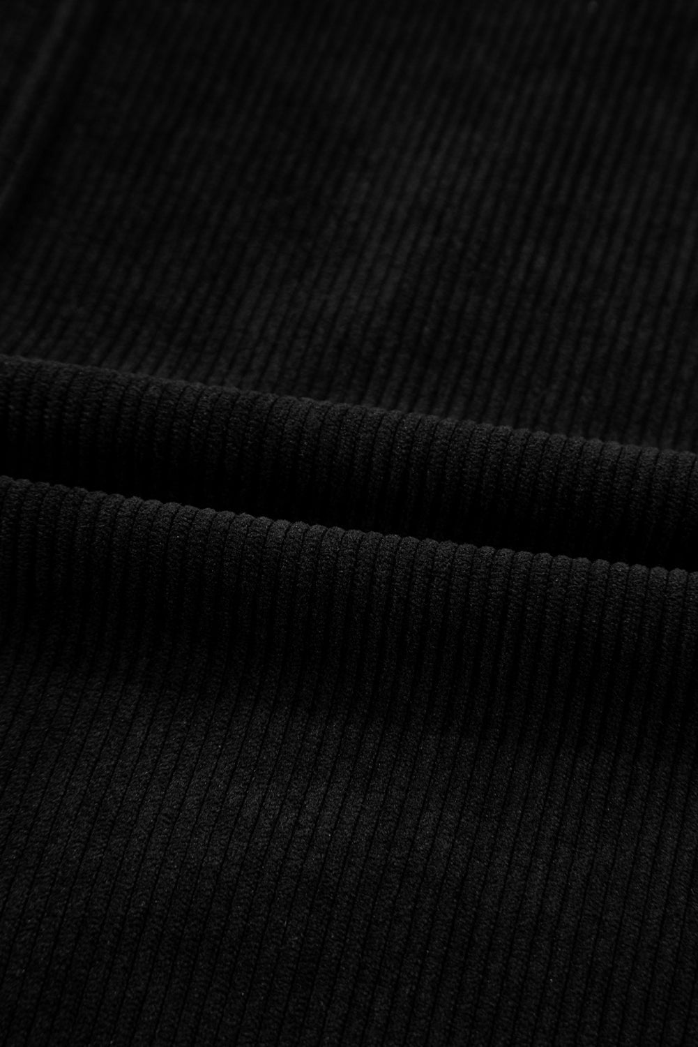Black Corduroy Exposed Seam Sleeveless Mini Dress