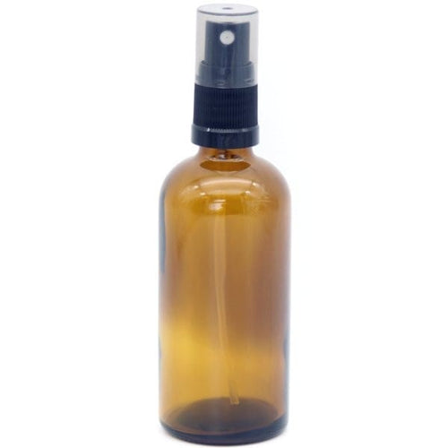 Amber Glass Bottle with Black Atomiser - 100ml