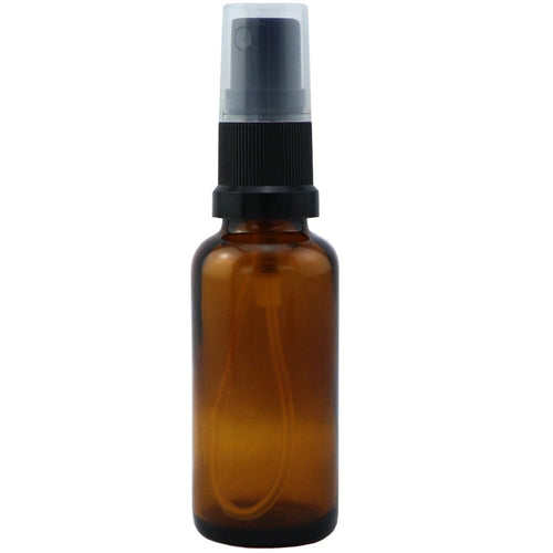 Amber Glass Bottle with Black Atomiser - 30ml