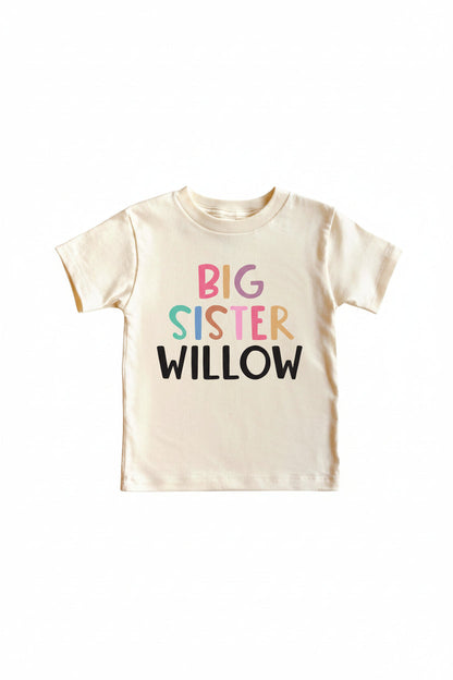 Personalized Big Sister Tee | Natural