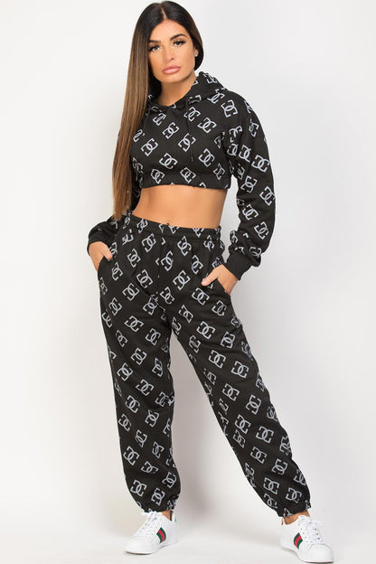 Black Joggers And Hoodie Loungewear Set