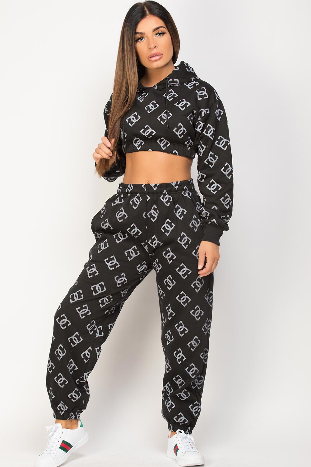 Black Joggers And Hoodie Loungewear Set
