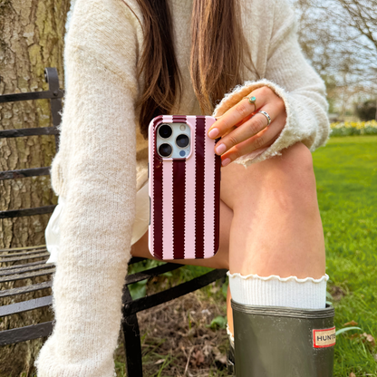 Tough MagSafe® Phone Case - Blushberry Scallop Stripes