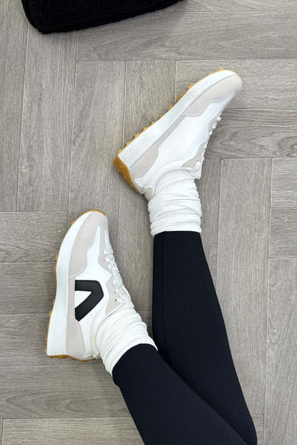 Chunky Lace Up Trainers Black