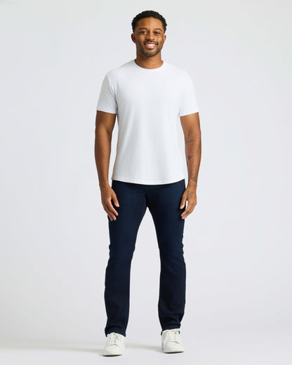 White Curved Hem Classic Crew Neck 6-Pack