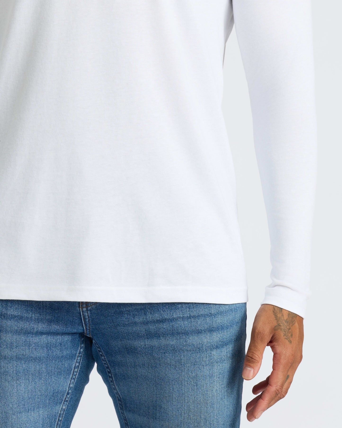All White Long Sleeve Crew Neck 3-Pack