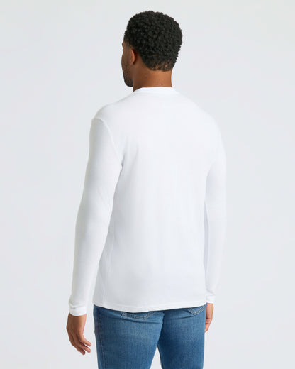 White Classic Long Sleeve Crew Neck 6-Pack
