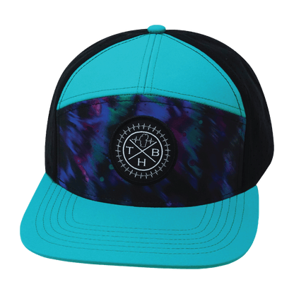 **ADULT** Color Vibes Hat - Flat Bill - Space Dust - Neon Green Blue / Black - Laser Mesh