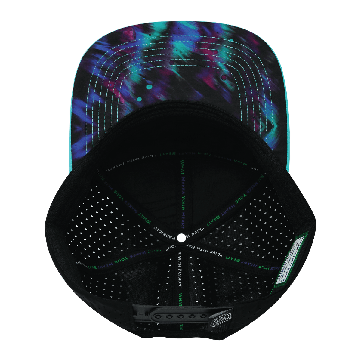 **ADULT** Color Vibes Hat - Flat Bill - Space Dust - Neon Green Blue / Black - Laser Mesh