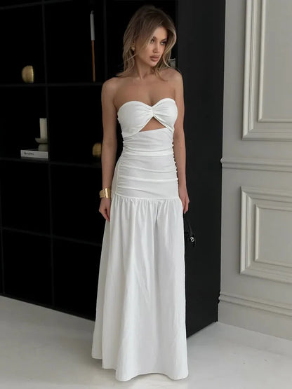 Donna Hollow Out Cinched Elegant Dress
