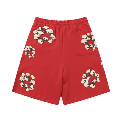 Denim Tears Shorts Yellow floral cotton