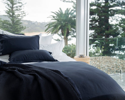 EcoLinen Organic Cotton Waffle Blanket