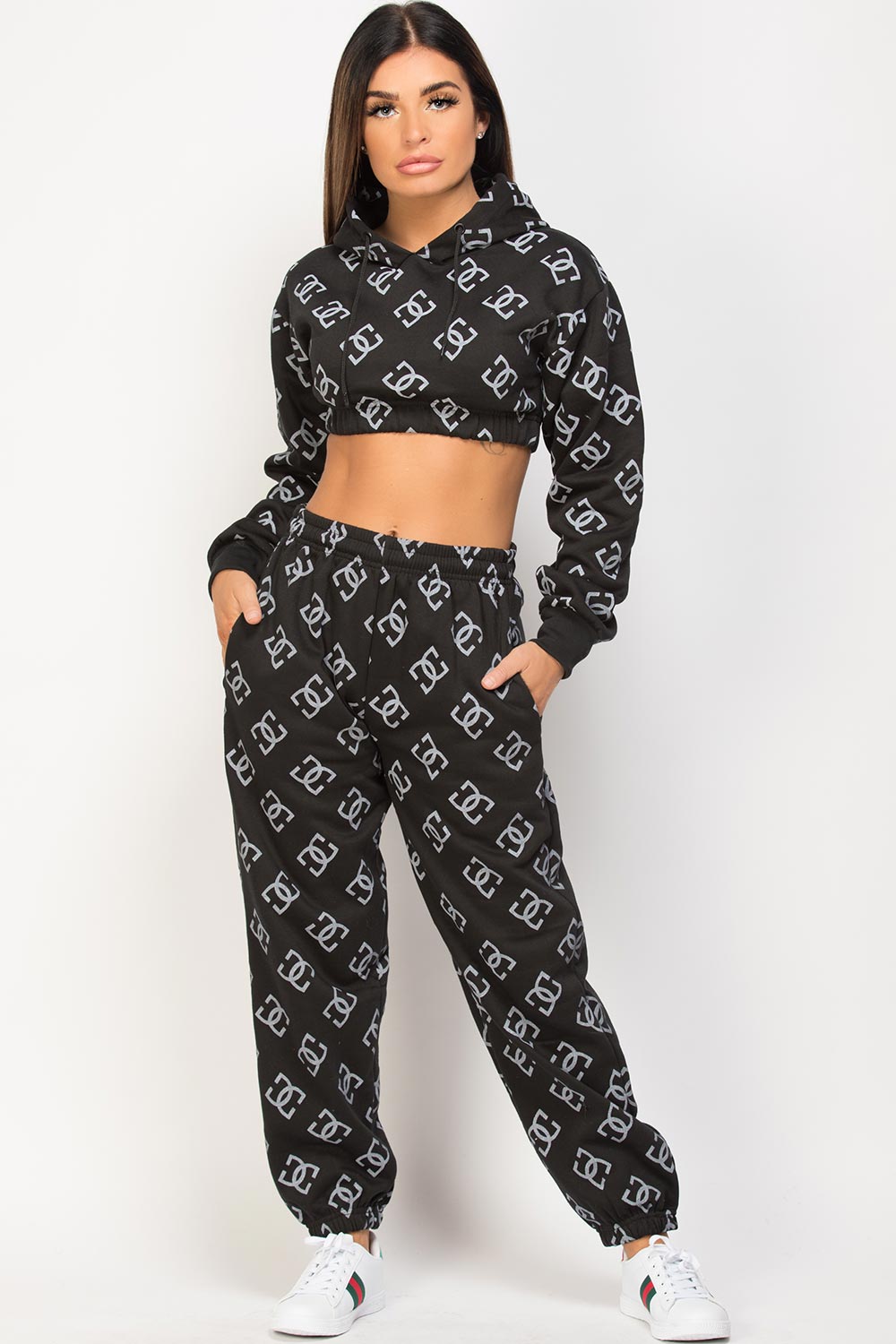 Black Joggers And Hoodie Loungewear Set