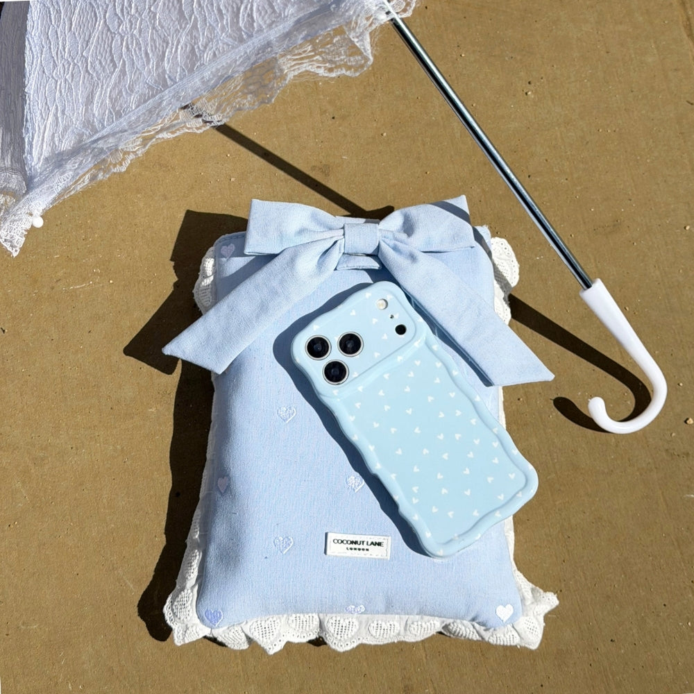 Wavy Phone Case - Powder Blue Hearts